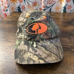 Mossy Oak Adjustable Fit Hat Baseball Cap Camouflage Orange Logo‎